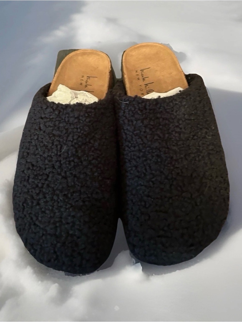 Nicole Miller Black Sherpa Slip-On Clog - Women